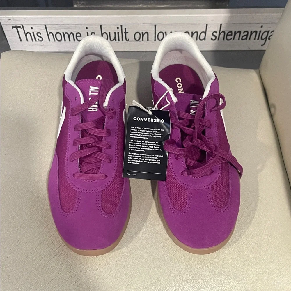 Converse All‎ Star Run Star Purple White Trainers Sneakers Women’s 11 NWT Suede - Picture 2 of 6